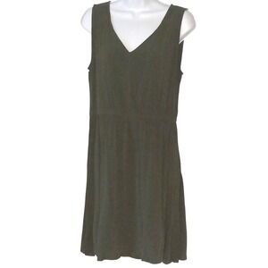 Old Navy Olive Green Dress Sleeveless V Neck Casual‎ Dress Size L
